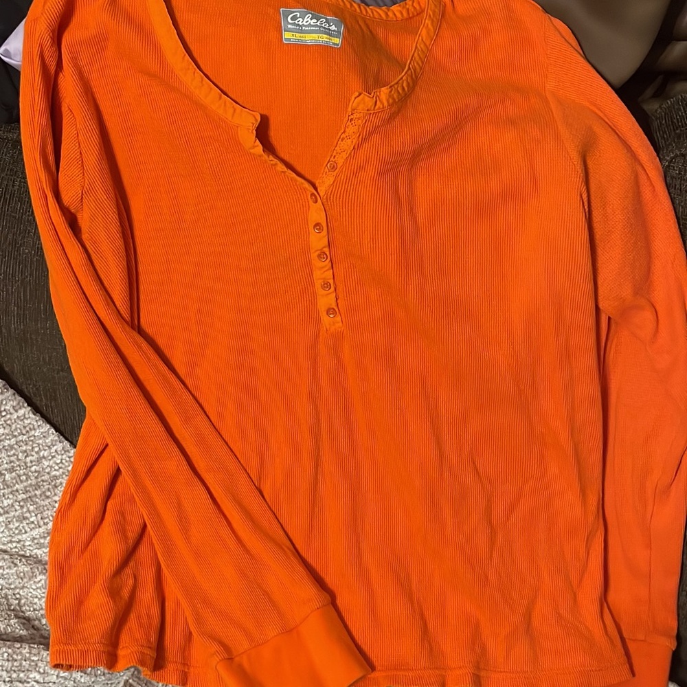 Cabelas size X-Large orange long sleeve